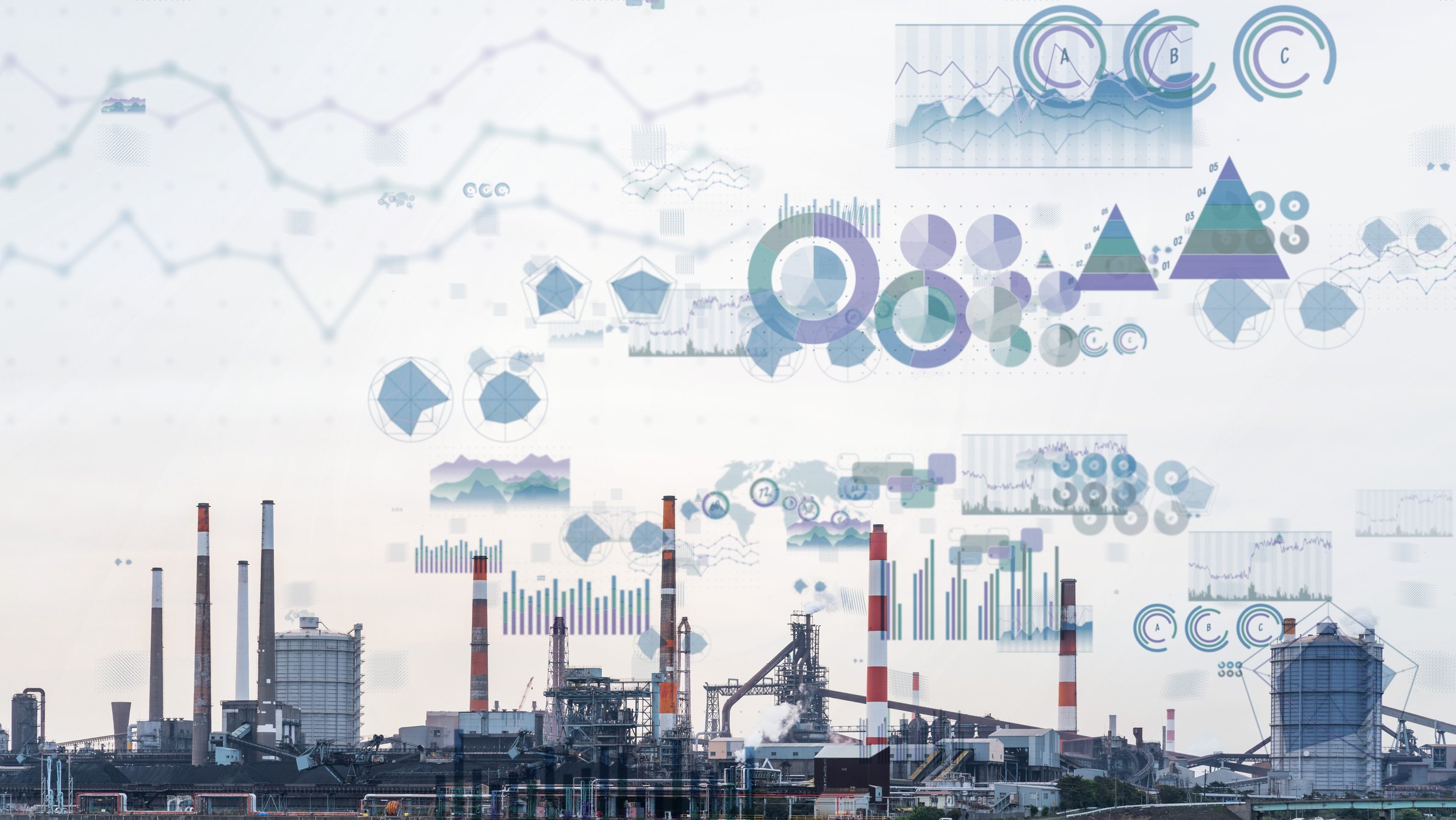 Technology of industry concept. WInd power generation. IoT (Internet of Things). INDUSTRY4.0